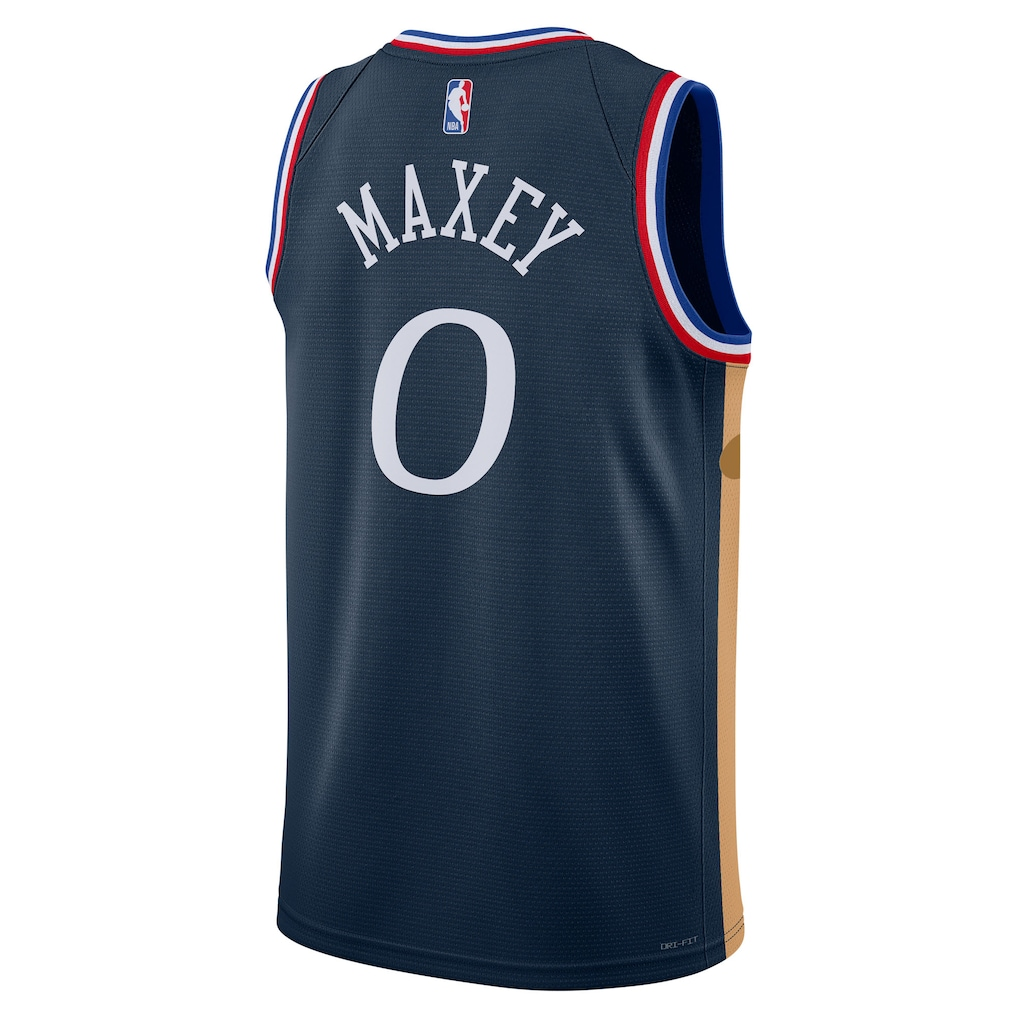 Philadelphia 76ers Tyrese Maxey Nike Navy 2025/26 Swingman Jersey - City Edition