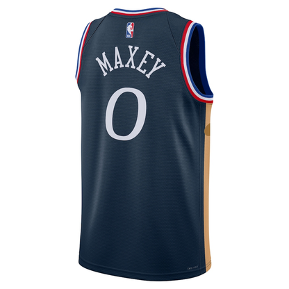 Philadelphia 76ers Tyrese Maxey Nike Navy 2025/26 Swingman Jersey - City Edition