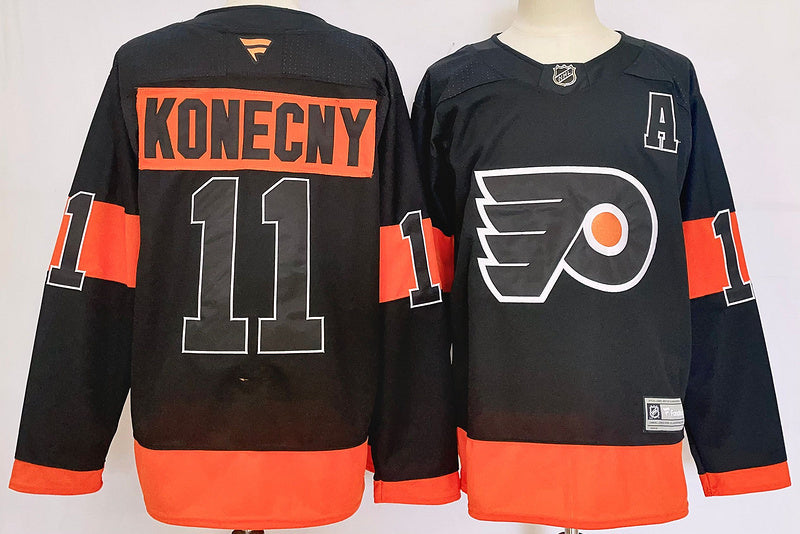 Men's Philadelphia Flyers Travis Konecny #11 Black Player Jersey