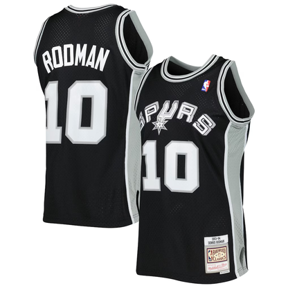 Dennis Rodman #10 San Antonio Spurs 1993-94 black Throwback Embroidered Jersey
