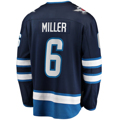 Men's Winnipeg Jets Colin Miller Fanatics Navy Home Premier Breakaway Jersey