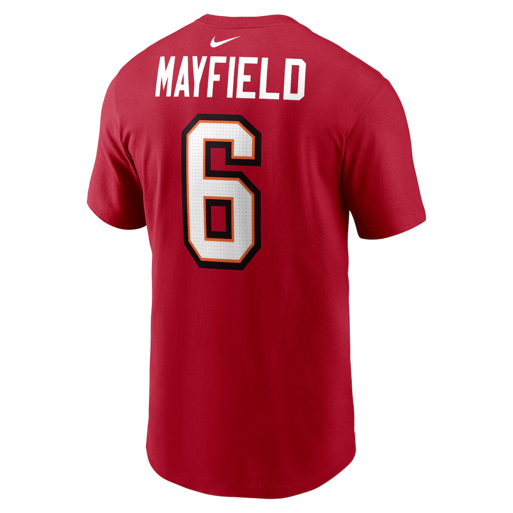 Men's Tampa Bay Buccaneers Baker Mayfield Nike Red Player Name & Number T-Shirt