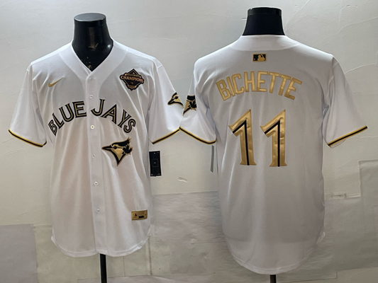 Men's Toronto Blue Jays Bo Bichette #11 White Player Jersey