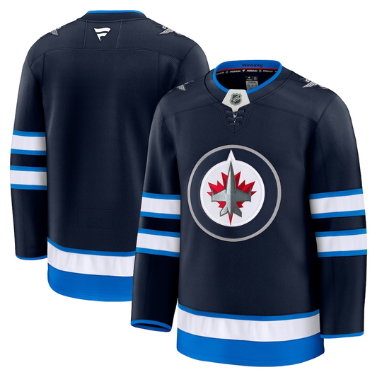 Men's Winnipeg Jets Navy Home Premium Blank Jersey