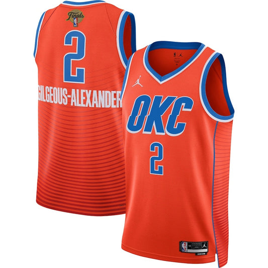 Shai Gilgeous-Alexander Oklahoma City Thunder 2025 Finals Orange Jersey