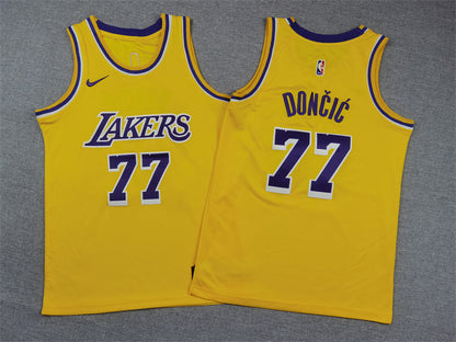 Youth Luka Dončić Los Angeles Lakers #77 Embroidered  Jersey