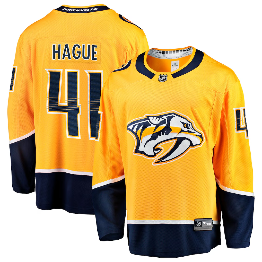 Men's Nashville Predators Nicolas Hague #41  Gold Home Breakaway Jersey