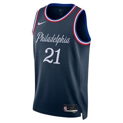 Philadelphia 76ers Joel Embiid Nike Navy 2025/26 Swingman Jersey - City Edition