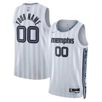 Memphis Grizzlies Nike White 2025/26 City Edition Swingman Custom Jersey