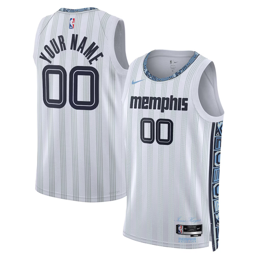 Memphis Grizzlies Nike White 2025/26 City Edition Swingman Custom Jersey