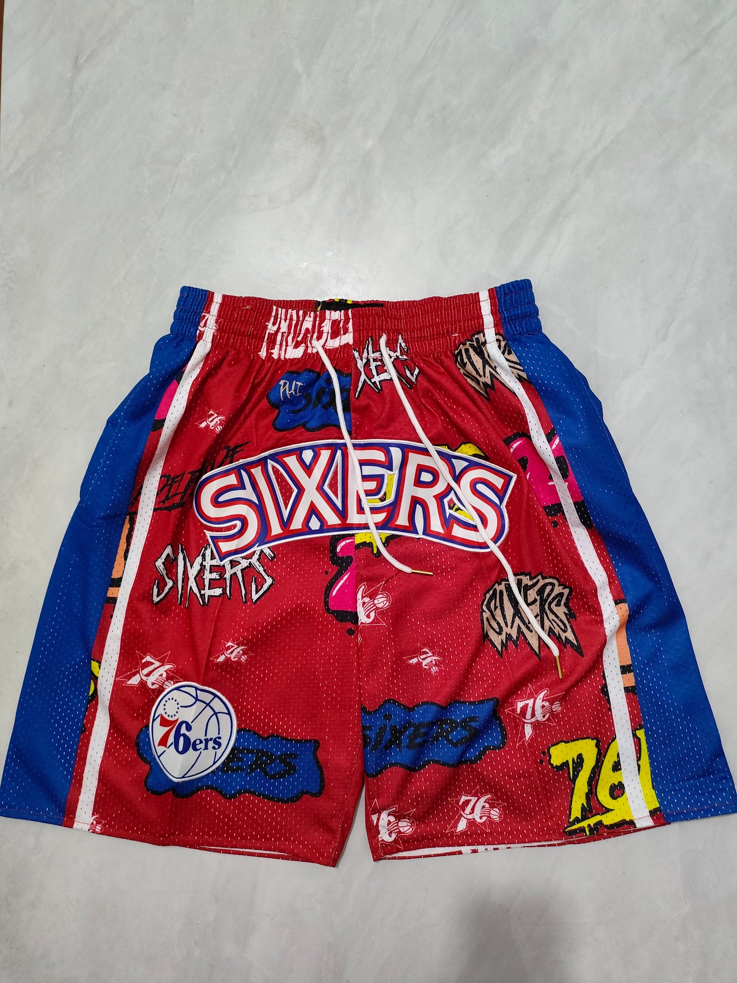 Philadelphia 76ers Red Graffiti Pocket Shorts