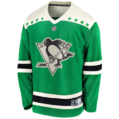 Men's Pittsburgh Penguins Fanatics Green 2021 St. Patrick's Day Breakaway Jersey