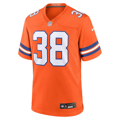 Jaleel McLaughlin Denver Broncos Nike Mile High Collection 1977 Throwback   Game Jersey - Orange