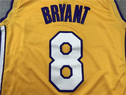 Los Angeles Lakers #8 Kobe Bryant Retired Yellow Jersey