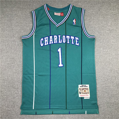 Charlotte Hornets Muggsy Bogues #1 1992-93 Throwback - Embroidered Jersey