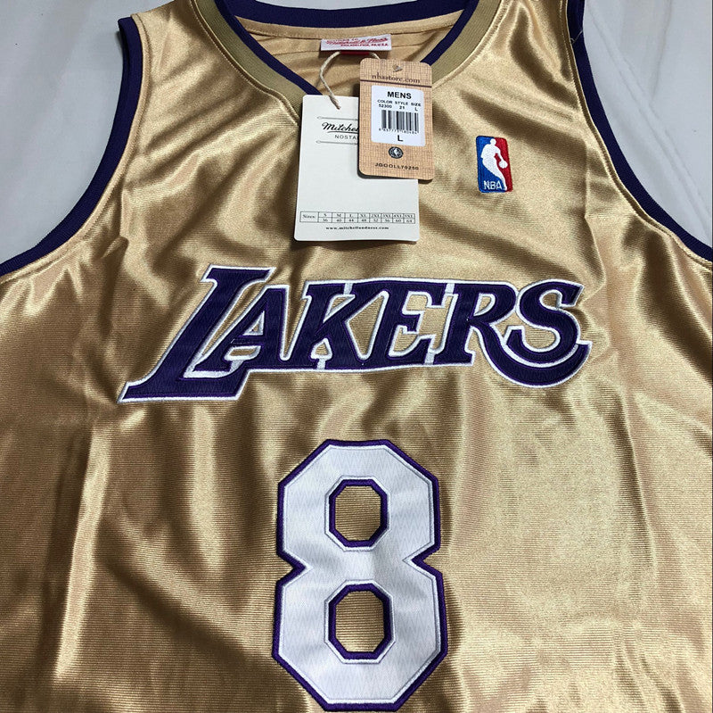 Kobe Bryant 1996-2016 Hall of Fame Gold Fully Embroidered 8# Jersey