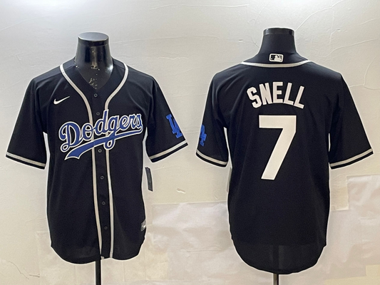 Men's Los Angeles Dodgers Blake Snell #7 Black Replica Game Jersey