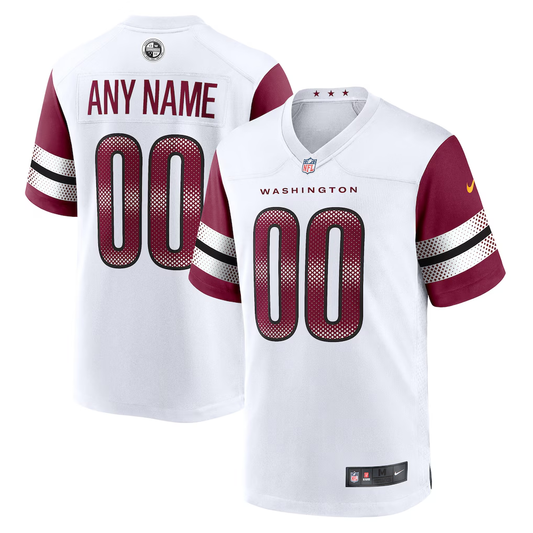 Custom Washington Commanders White Game Jersey