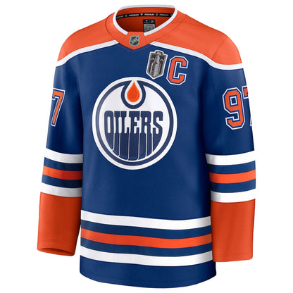 Men's Edmonton Oilers Connor McDavid Fanatics Royal 2025 Stanley Cup Final Home Premium Jersey
