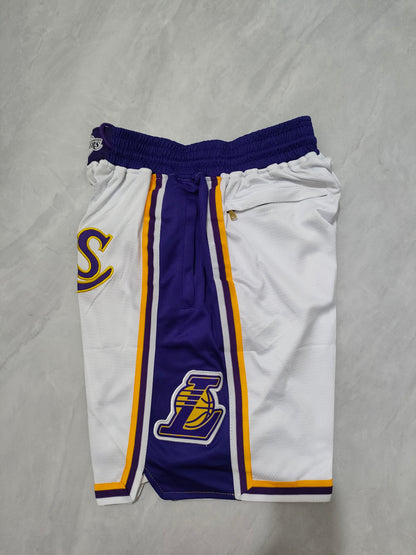 JUST DON Los Angeles Lakers White Pocket Shorts