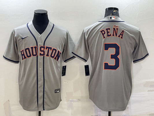 Men's Houston Astros Jeremy Pena #3 Gray Replica Jersey