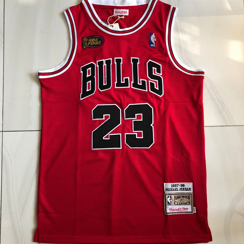 Michael Jordan Chicago Bulls 23 Red -Retro Dense Embroidery