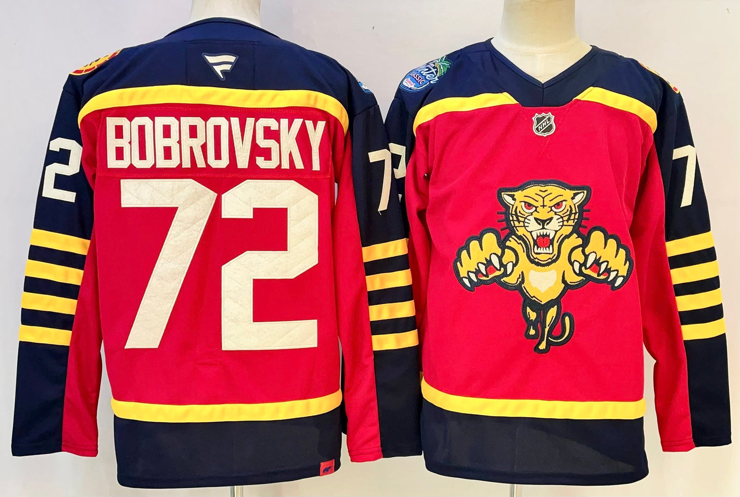 Men's Florida Panthers Sergei Bobrovsky #72  Red Premium Player Jersey