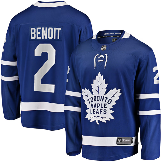 Men's Toronto Maple Leafs Simon Benoit #2 Blue Home Breakaway Player Jersey