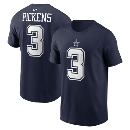 Men's Dallas Cowboys George Pickens Nike Navy Name & Number T-Shirt