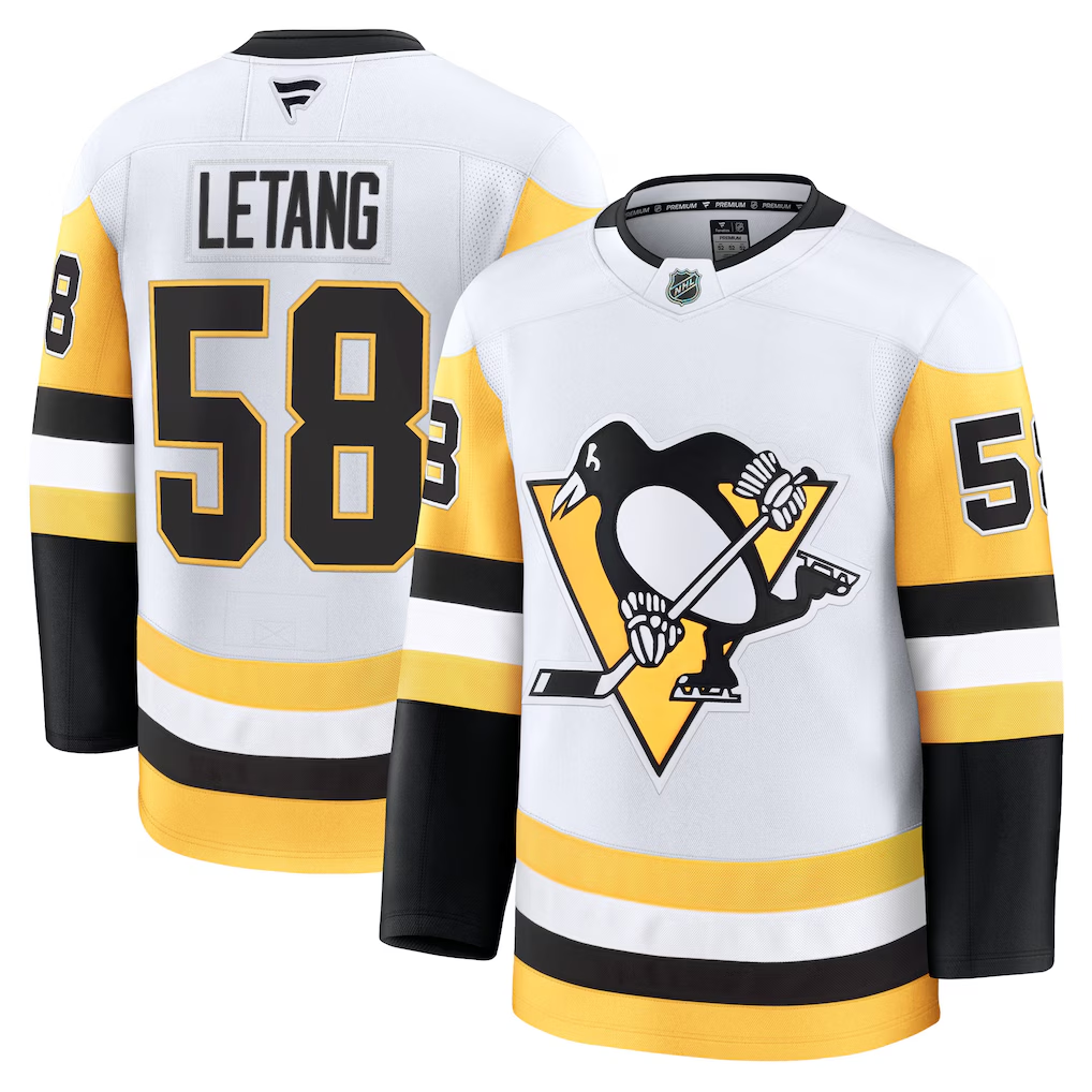 Men's Pittsburgh Penguins Kris Letang #58 White Premium Jersey