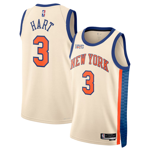 New York Knicks Josh Hart Nike Cream 2025/26 Swingman Jersey - City Edition