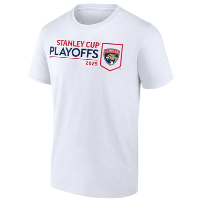 Men's Florida Panthers White 2025 Stanley Cup Playoffs Logo T-Shirt