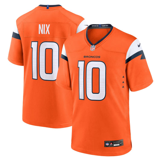 Bo Nix Denver Broncos Nike    Game Jersey - Orange