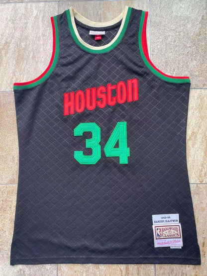 Houston Rockets  #34 Olajuwon Black MN