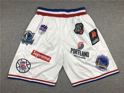 Supreme co-branded NBA shorts (white)