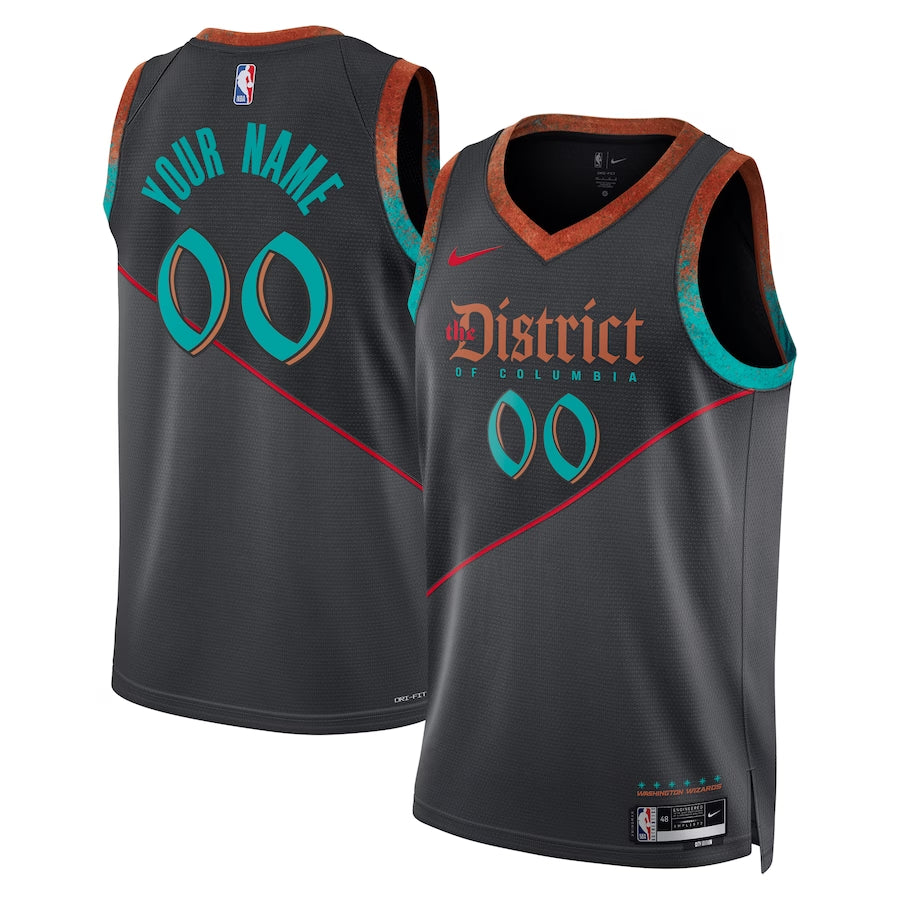 Unisex Washington Wizards Black 2023/24 Custom Swingman Jersey - City Edition