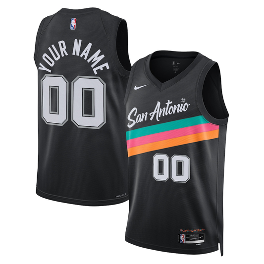 San Antonio Spurs Nike Black 2025/26 City Edition Swingman Custom Jersey