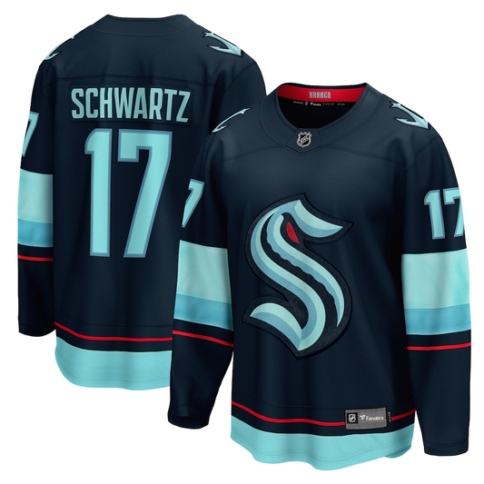 Men's Seattle Kraken Jaden Schwartz #17 Navy Home Breakaway Player Jersey