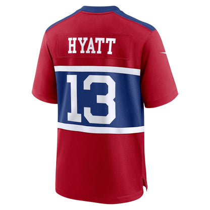 Jalin Hyatt New York Giants Nike Alternate   Game Jersey - Century Red