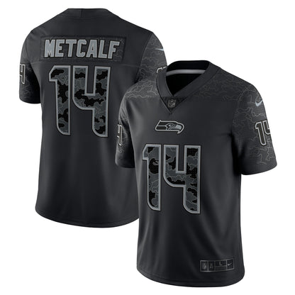 DK Metcalf Seattle Seahawks Nike RFLCTV Limited Jersey - Black