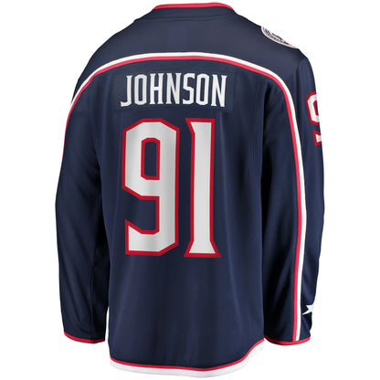 Kent Johnson Columbus Blue Jackets   Home Breakaway Jersey - Navy