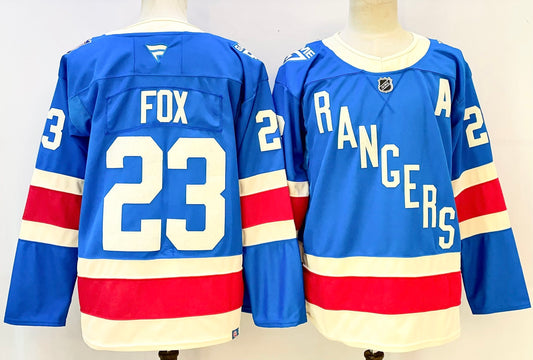 Men's New York Rangers Adam Fox #23 Fanatics Blue Centennial Breakaway Jersey