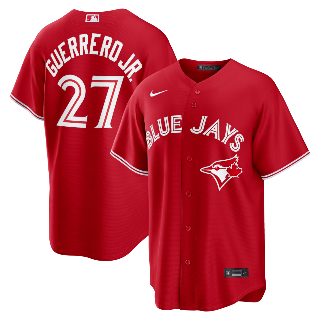 Men's Toronto Blue Jays Vladimir Guerrero Jr. #27 Red Canada Day Replica Jersey