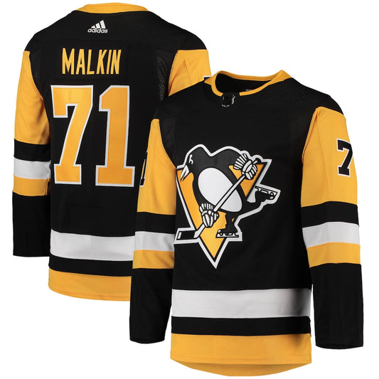 Men's Pittsburgh Penguins Evgeni Malkin adidas Black Home Primegreen Authentic Player Jersey