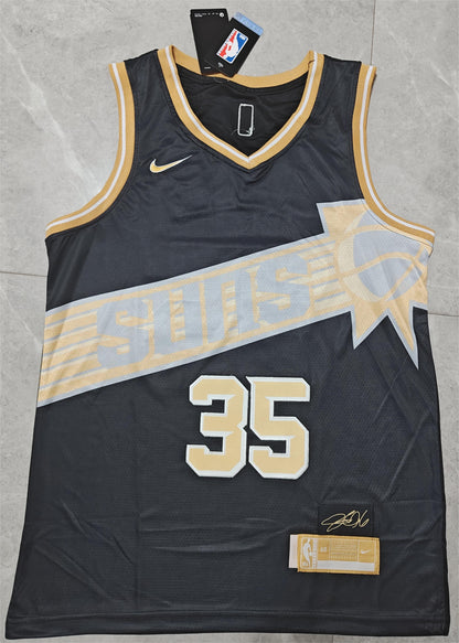 24 Suns #35 Durant black and gold jersey