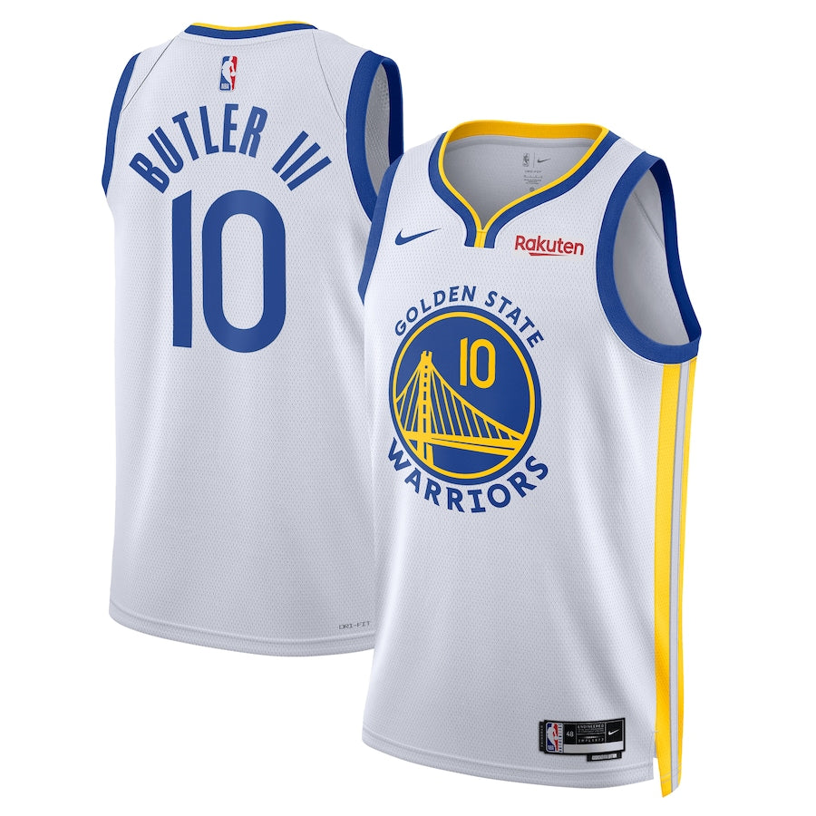 Unisex Nike Jimmy Butler III White Golden State Warriors Badged Swingman Jersey - Association Edition