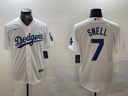 Men's Los Angeles Dodgers Blake Snell #7 White Home Replica Player Jersey