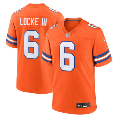 P.J. Locke III Denver Broncos Nike Mile High Collection 1977 Throwback   Game Jersey - Orange
