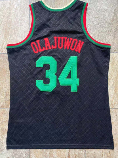 Houston Rockets  #34 Olajuwon Black MN