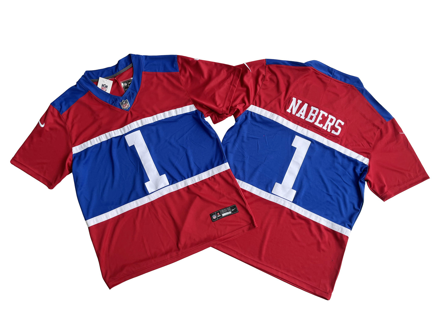 Nabers #1 II New York Giants Nike Alternate   Game Jersey - Century Red